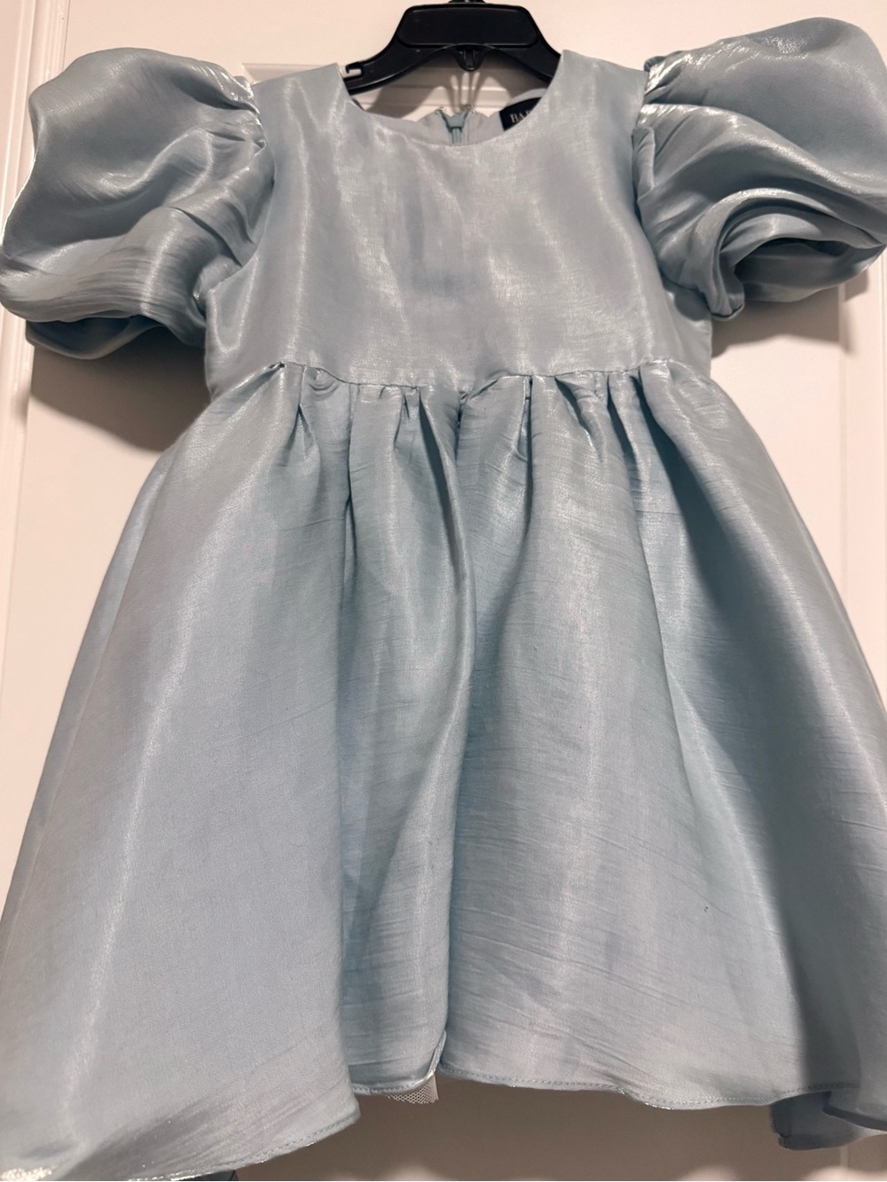 Bardot Junior Blue Puff Sleeve Party Dress Size 4 Girls Special Occasion
